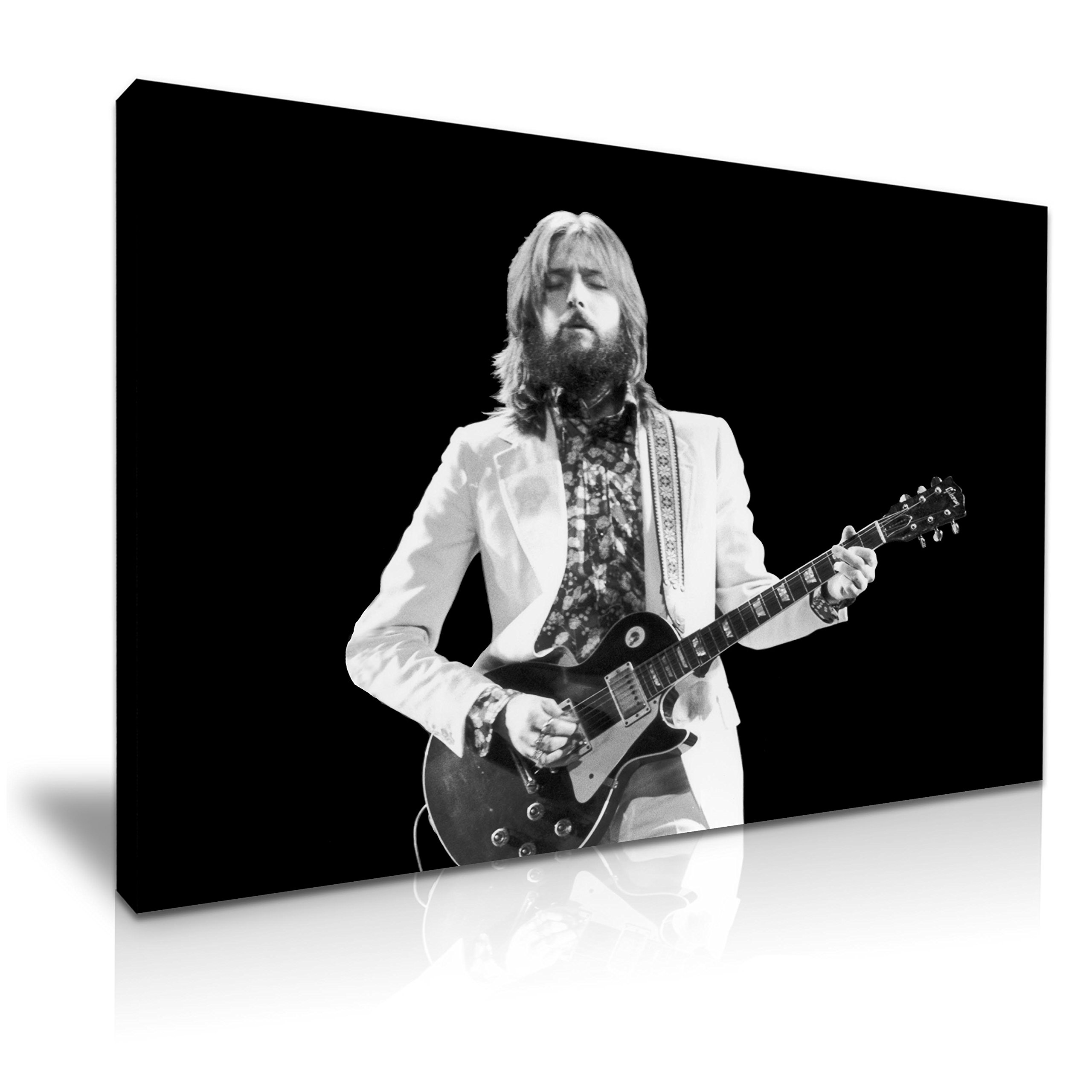 Yes Art Black And White Eric Clapton Great Guitarist Music Canvas Wall Art Picture Print 76X50cm
