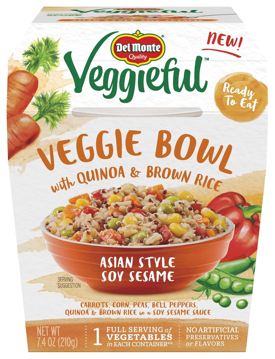 Del Monte Veggieful Asian Style Soy Sesame Veggie Bowl 7.4Ounce Bowl