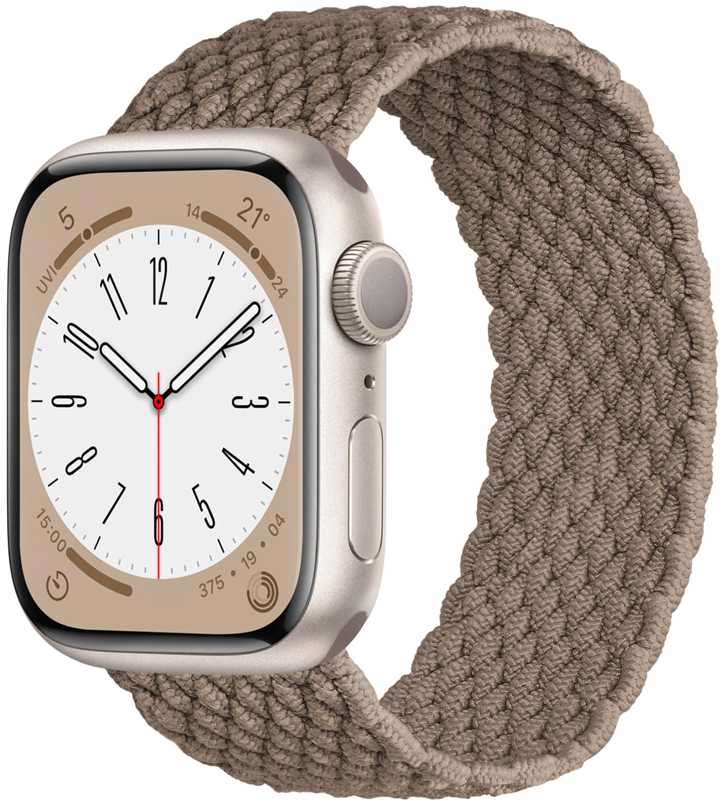 Elastic Band Compatible with Apple Watch Band Series 11/10 42mm, 9/8/7 41mm, 6/5/4 40mm for Women Men, Nylon Stretchy Braided Solo Loop Sport Strap for iWatch SE 1/2/3, S Starlight — view 20