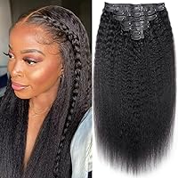 Vista 72 de Extensiones de cabello con clip de 12 pulgadas, rizado birmano, negro natural, extensiones de cabello con clip rizado birmano, cabello humano real