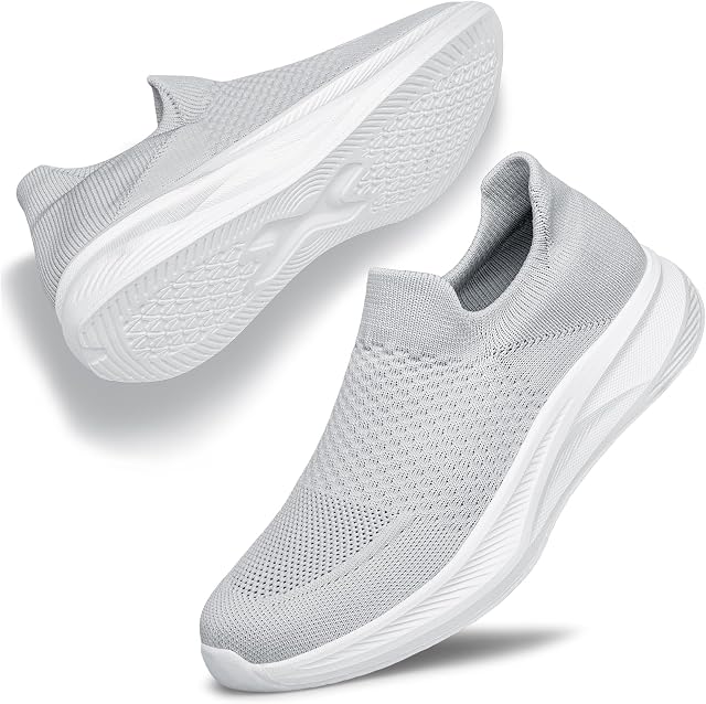 Hommes Slip sur les chaussures léger Chaussures de marche Athletic Running Gym Sneakers