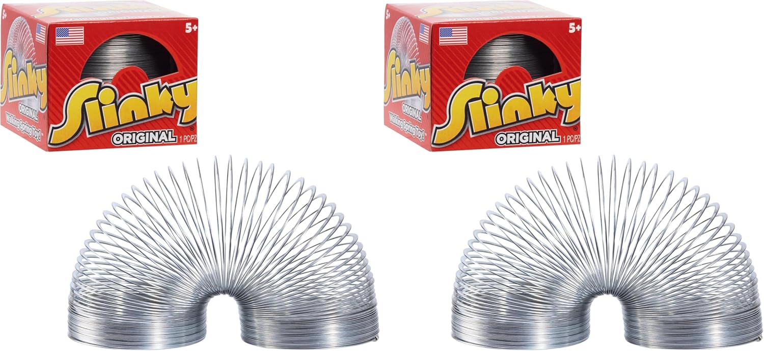 The Original Slinky Walking Spring Toy, 2.75-inch Diameter Metal Slinky, Fidget Toys