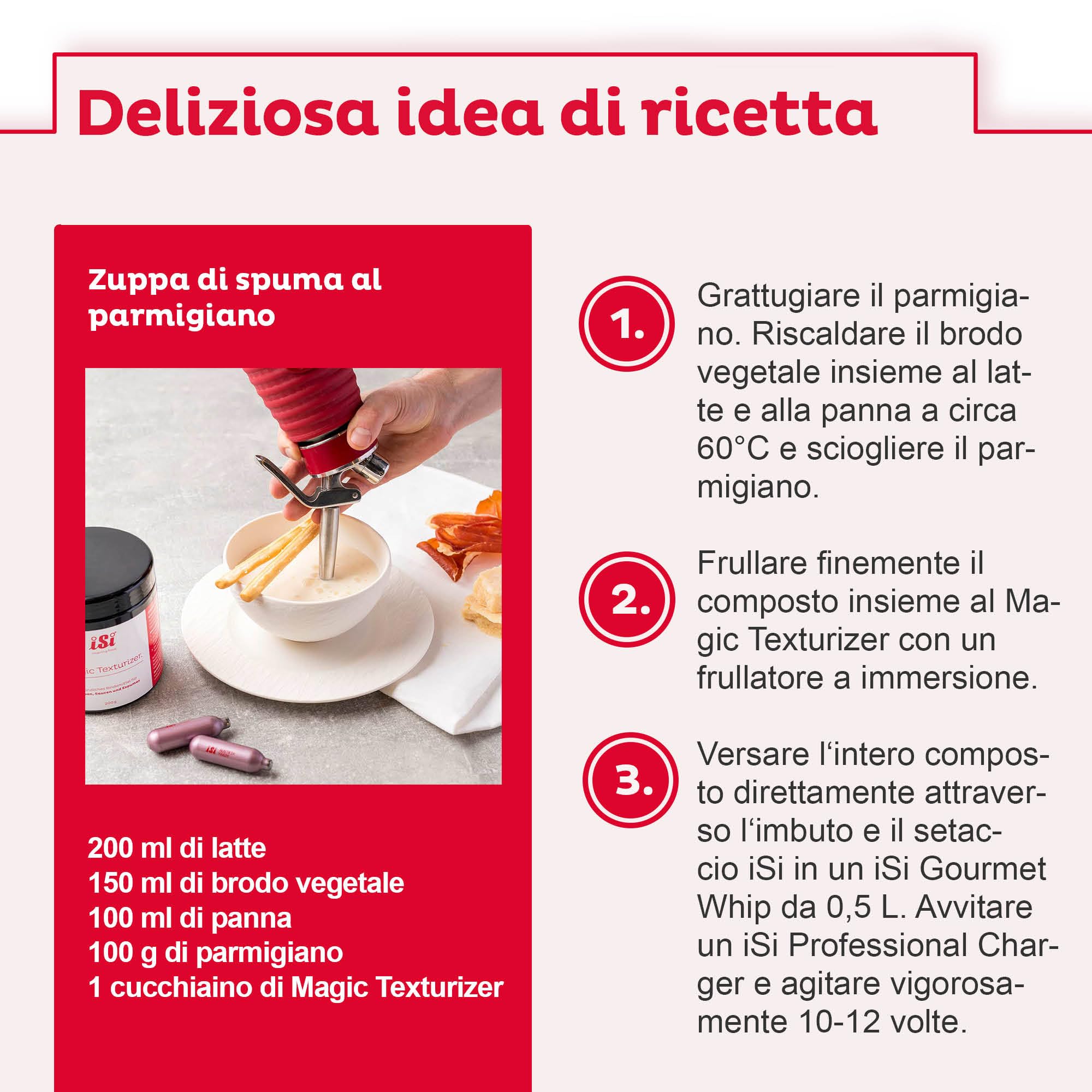 iSi Set di Accessori per sifone da Panna con 3 beccucci in Acciaio Inox + Imbuto da 750ml + setaccio + 50 Capsule per Panna - Compatibile con Gourmet Whip, Thermo Whip & Cream Profi Whip
