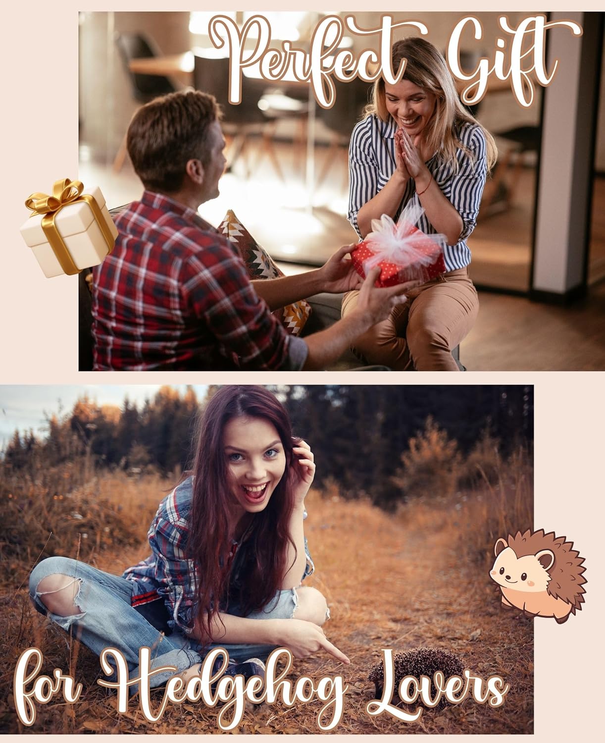 Hedgehog Gifts for Women/Girls, Hedgehog Oversized Wearable Blanket Hoodie with Hedgehog Pattern, Christmas Birthday Gifts for Hedgehog Lovers