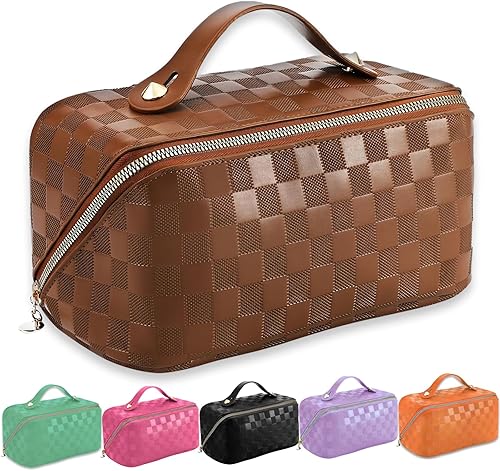 Bolsa de maquillaje de viaje para mujer, Marrón, Vida cotidiana