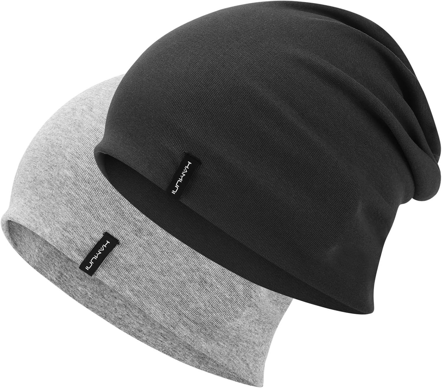 HAMUNI Slouchy Beanie for Women Men Soft Cotton Chemo Hats Double-Layer Warm Beanie Cap for Daily Wear & Transitional Seasons