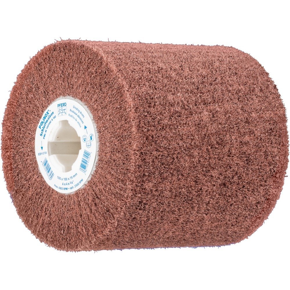 PFERD POLINOX wałek szlifierski PNL | 100 x 100 mm, rowek klinowy 19 mm, korund A180 | 44641018 – do szlifowania precyzyjnego i wykończenia