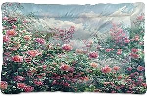 Garden Vibrant Flowers Dog Bed, Non-Slip Dog Bed Keeps Pups Out of Flower Beds