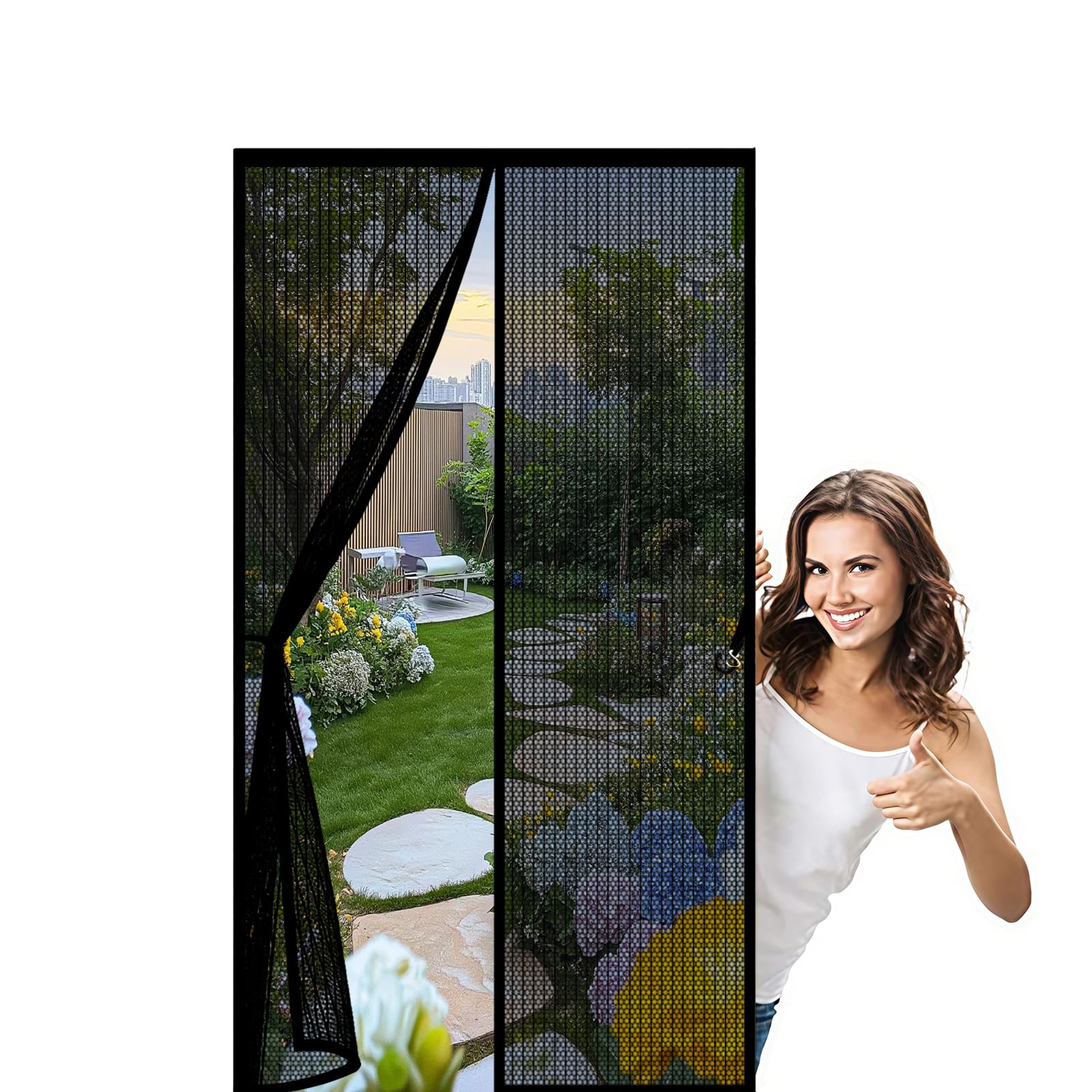 Moustiquaire magnétique anti mouches et insectes 83x220cm rideau aimanté pour porte