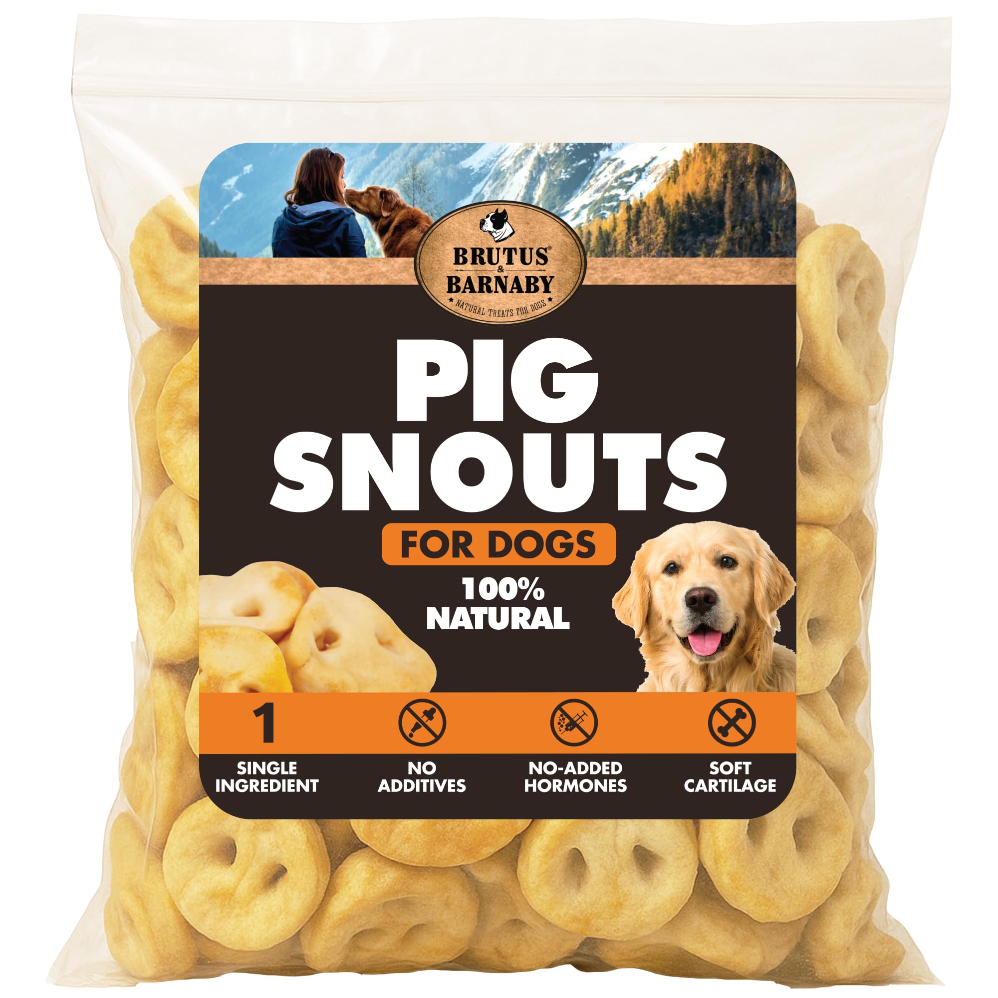 Pig Snout Dog Treat - 100% Natural - Our Healthy Pig Snouts for Dogs are Easy to Digest, Chemical & Hormone Free, Thick & Hearty Chew, Great for Small Or Large Dogs