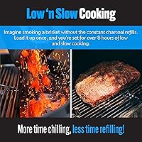 Vista 6 de SnS Grills Patented Slow ‘N Sear® Deluxe Insert - Stainless Steel Charcoal Basket with Removeable Water Reservoir for Low ‘N Slow Smoking & Charcoal