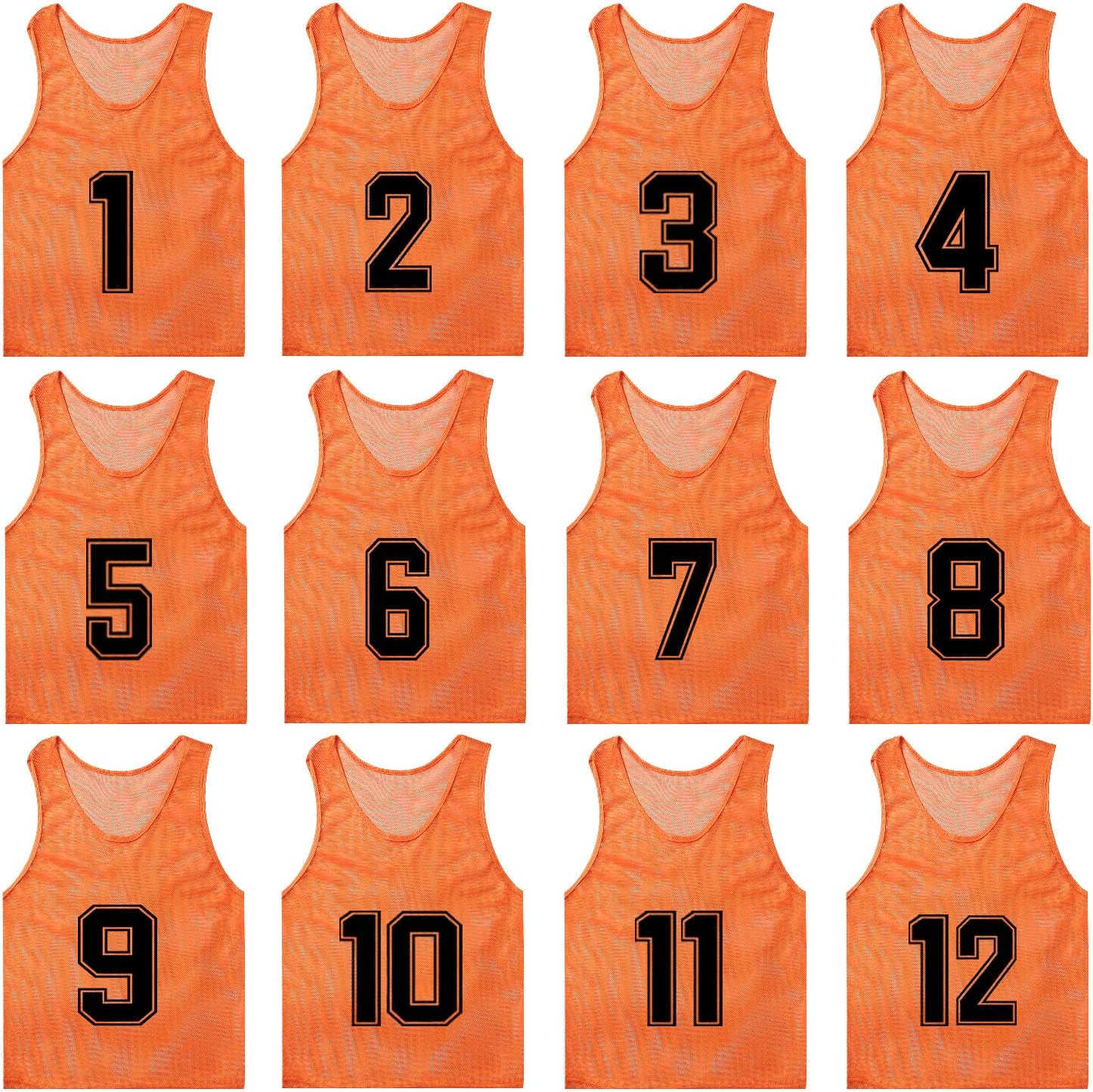 Nylon Mesh Scrimmage Training Team Practice Vests Pinnies for Adult Youth Soccer Bibs Numbered Practice Jerseys