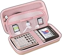 Vista 12 de BOVKE Funda rígida para calculadora de colores Texas Instruments TI-84 Plus CE, TI-84 Plus/TI-83 Plus CE, bolsillo con cremallera adicional para Azul