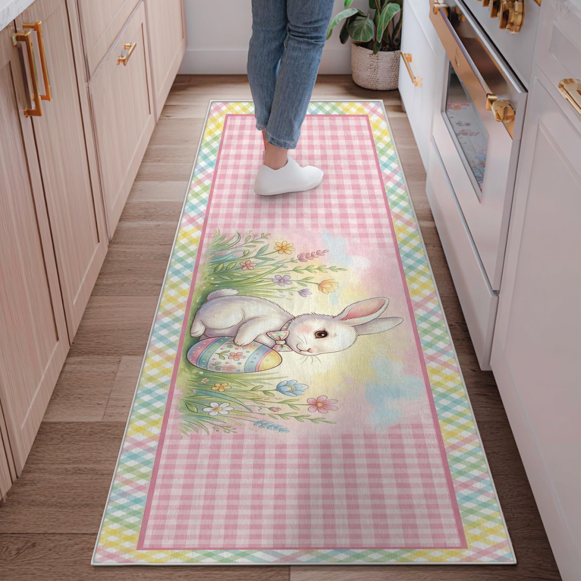 Tapis de cuisine motif lapin 6x1,8m pour entrée et buanderie