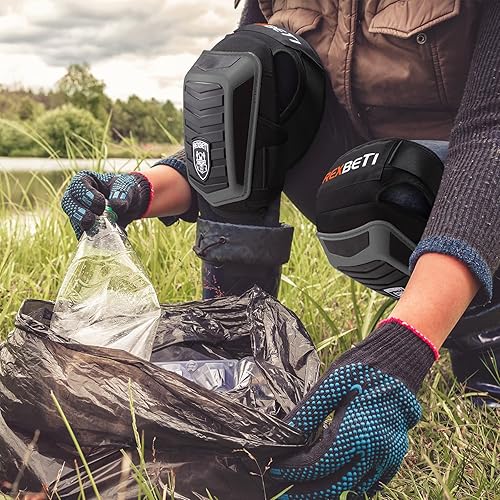 Miniatura 7 de REXBETI Rodilleras mejoradas para el trabajo, rodilleras de construcción para hombres, rodilleras de gel de espuma antideslizantes resistentes y