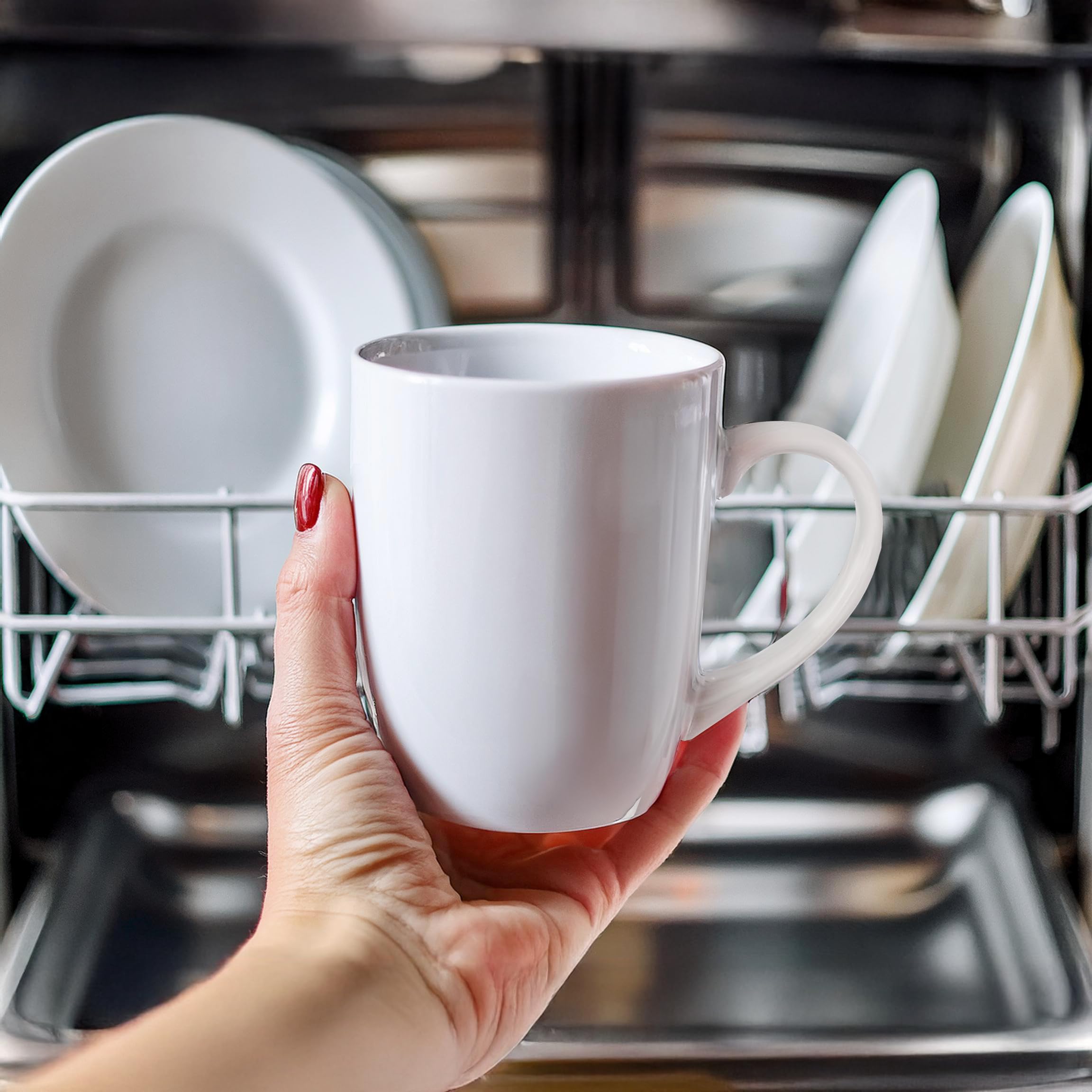 Glasmark Krosno Set di 6 tazze da caffè in ceramica 300 ml Bianco