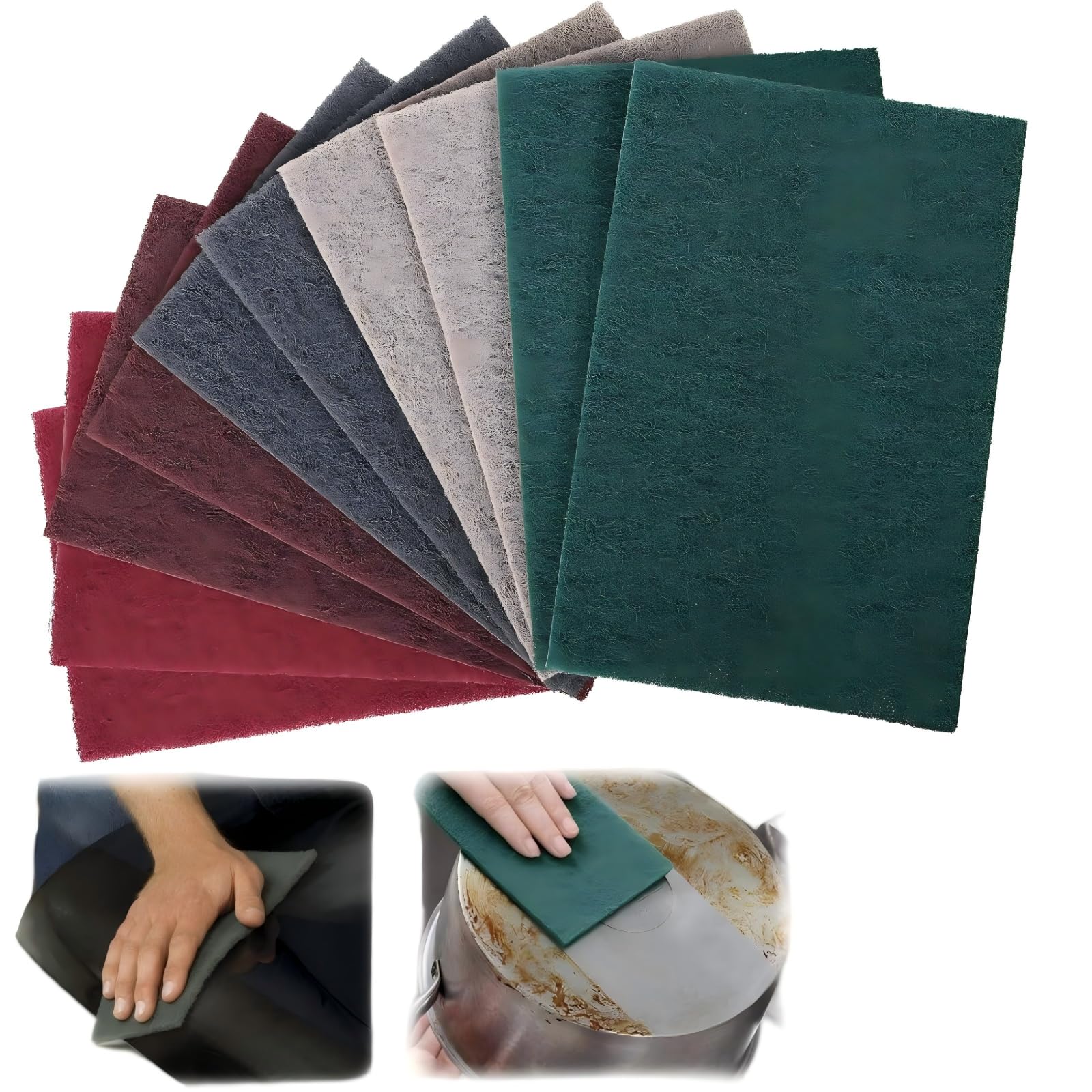 10pcs Automotive Scuff Pads,Sponge Scouring Sanding Pad,5 colors