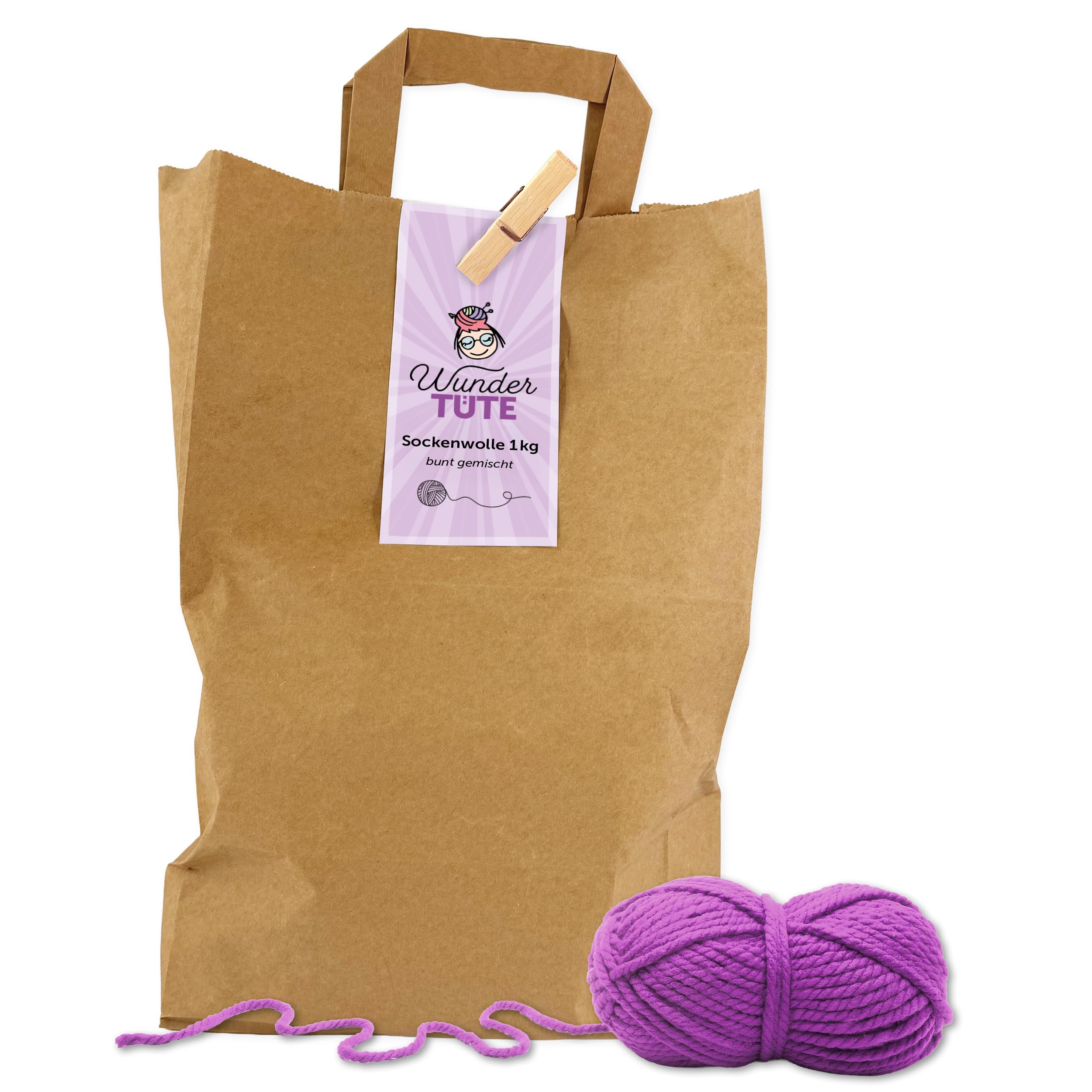 Frida's Wollhaus Wundertüte 1 kg Sockenwolle Neuware Wollpaket Mischpaket Überraschung Garn Wolle Stricken Häkeln