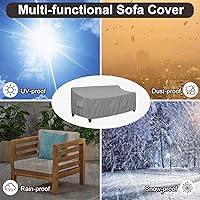 Vista 6 de PureFit Funda impermeable para sofá de exterior, funda para muebles de sofá de patio, funda de 3 plazas para exteriores con ventilación de aire