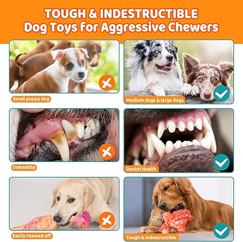 Miniatura 6 de Juguetes para perros grandes para masticadores agresivos juguetes indestructibles para perros - Juguetes grandes para perros - Juguete masticable