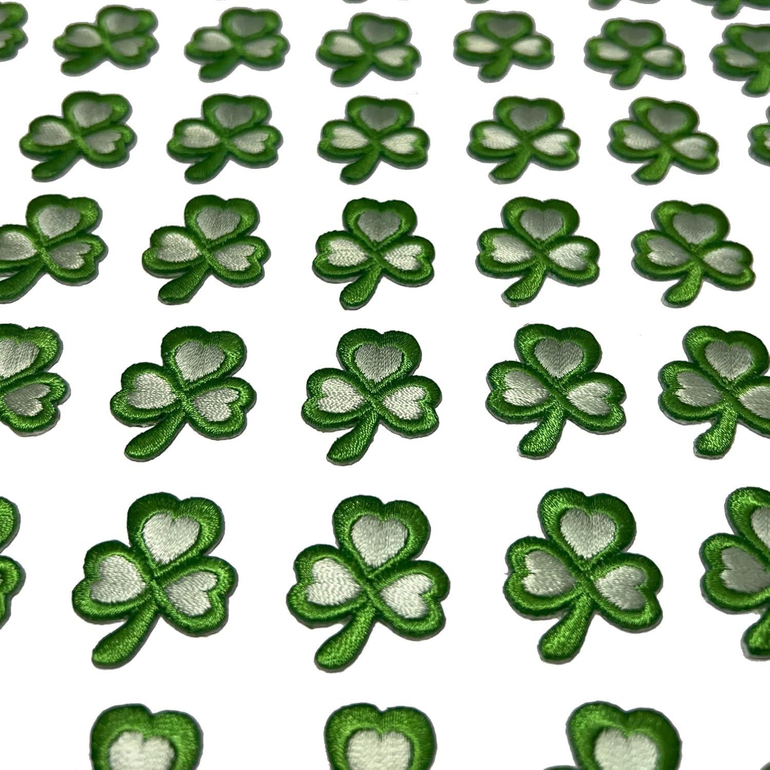 Shamrock Press-On Applique – 1" x 1" – Pack of 25 Green Clover Iron-On Patches for St. Patrick’s Day, DIY Crafts & Apparel