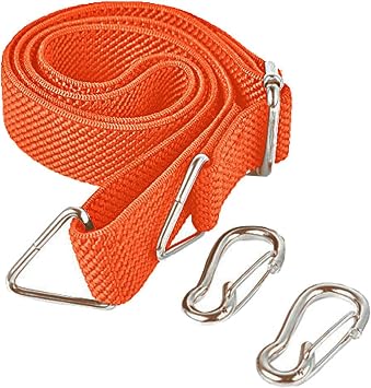 Marcobrothers Flat Bungee Cord with Hooks Adjustable Fits Size Orange, ADJ 48inches