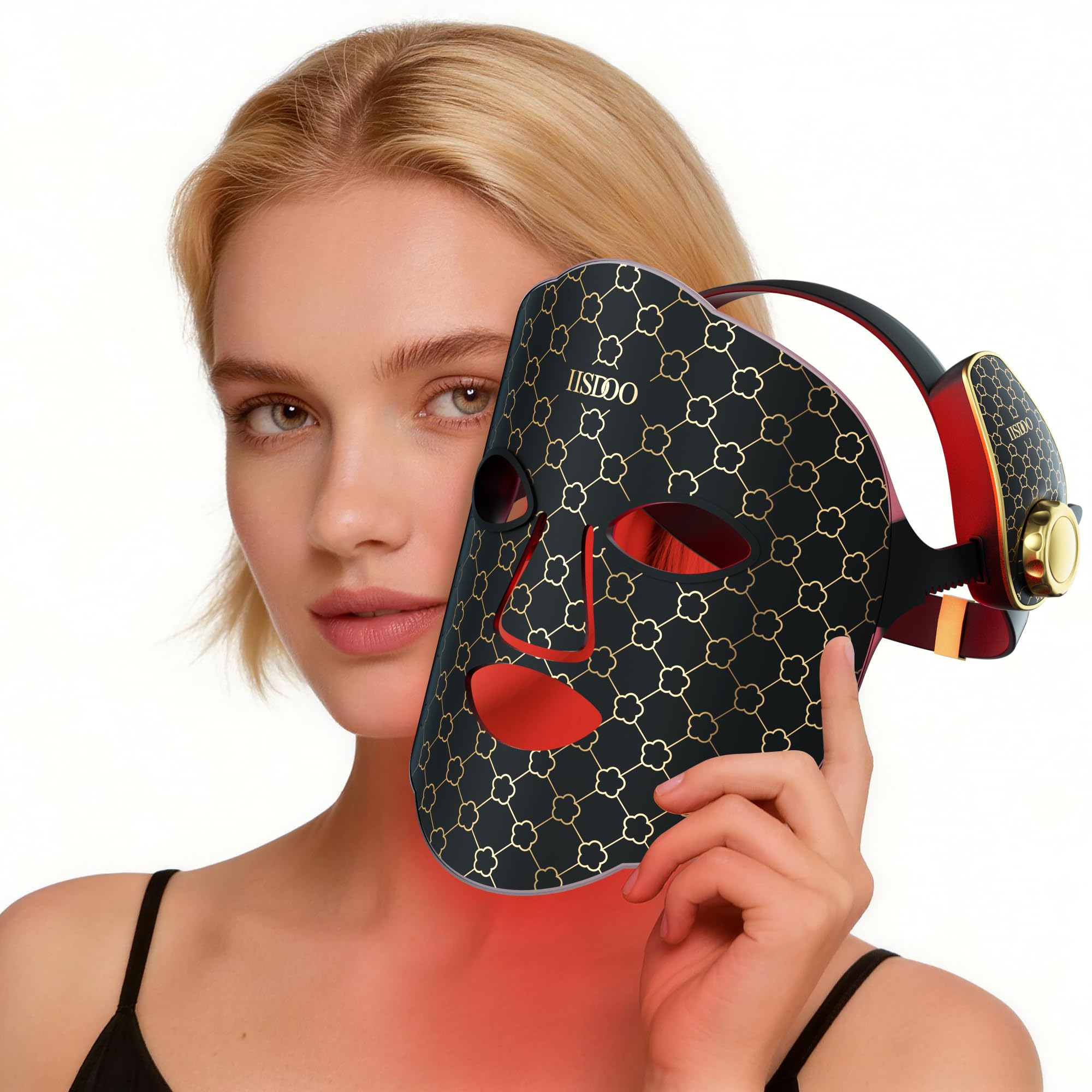 Red Light Therapy Mask for Face, Professional Anti-Aging & Acne Treatment, Flexible Liquid Silicone Design Fits All Faces, Wireless Voice Control, Visible Results in 28 Days, Cordless & Rechargeable