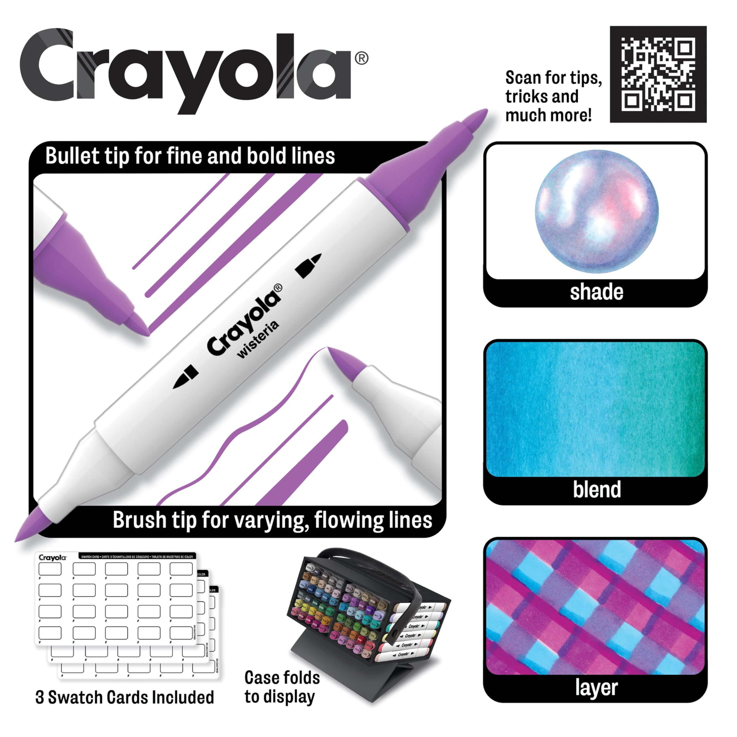 Crayola Zestaw 60 Markerow Alkoholowych, Cienka i Brush, 14+