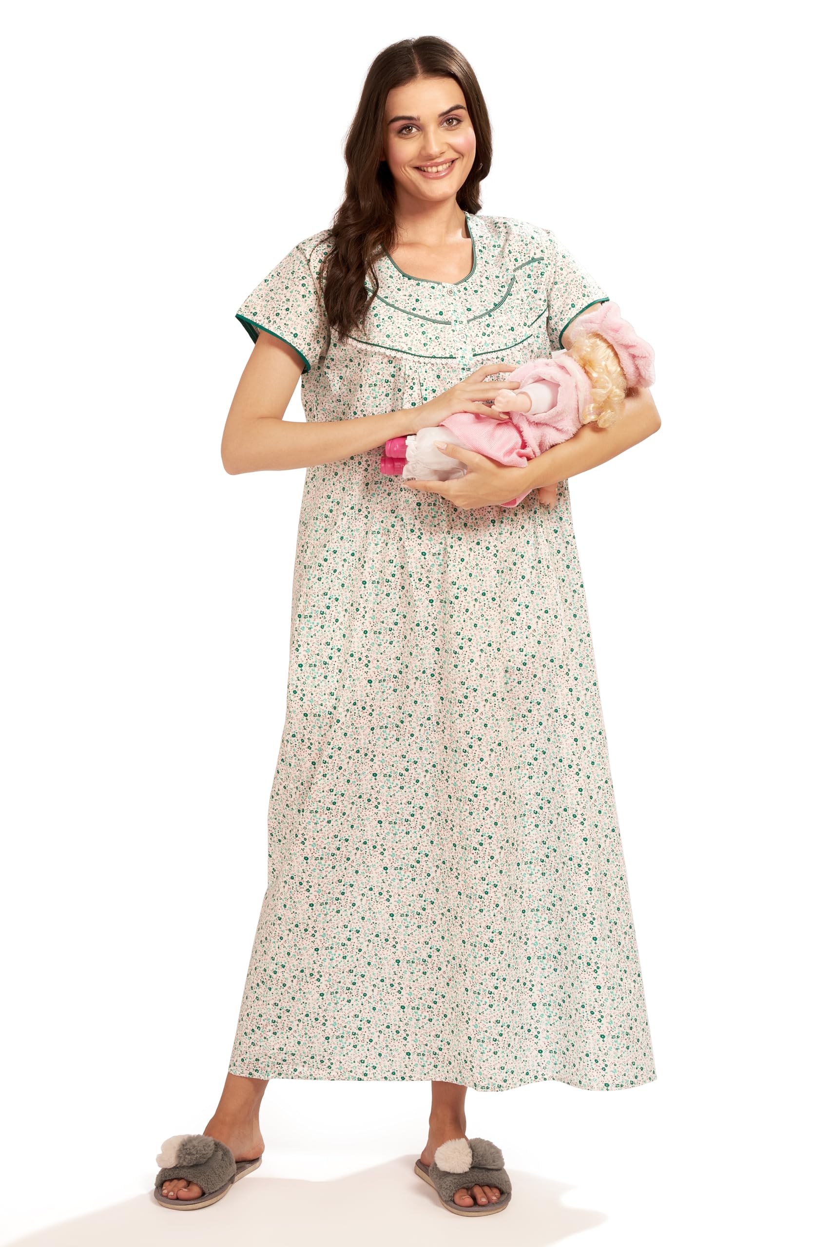 av2 Women's Cotton Printed Maxi Night Gown-picture-41