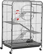 costoffs 4-Tier Large Ferret Cage Rat Cage Small Animals Hutch w/Rolling Stand & Pet Bowl & Water Bottle for Chinchilla Rabbit Squirrels