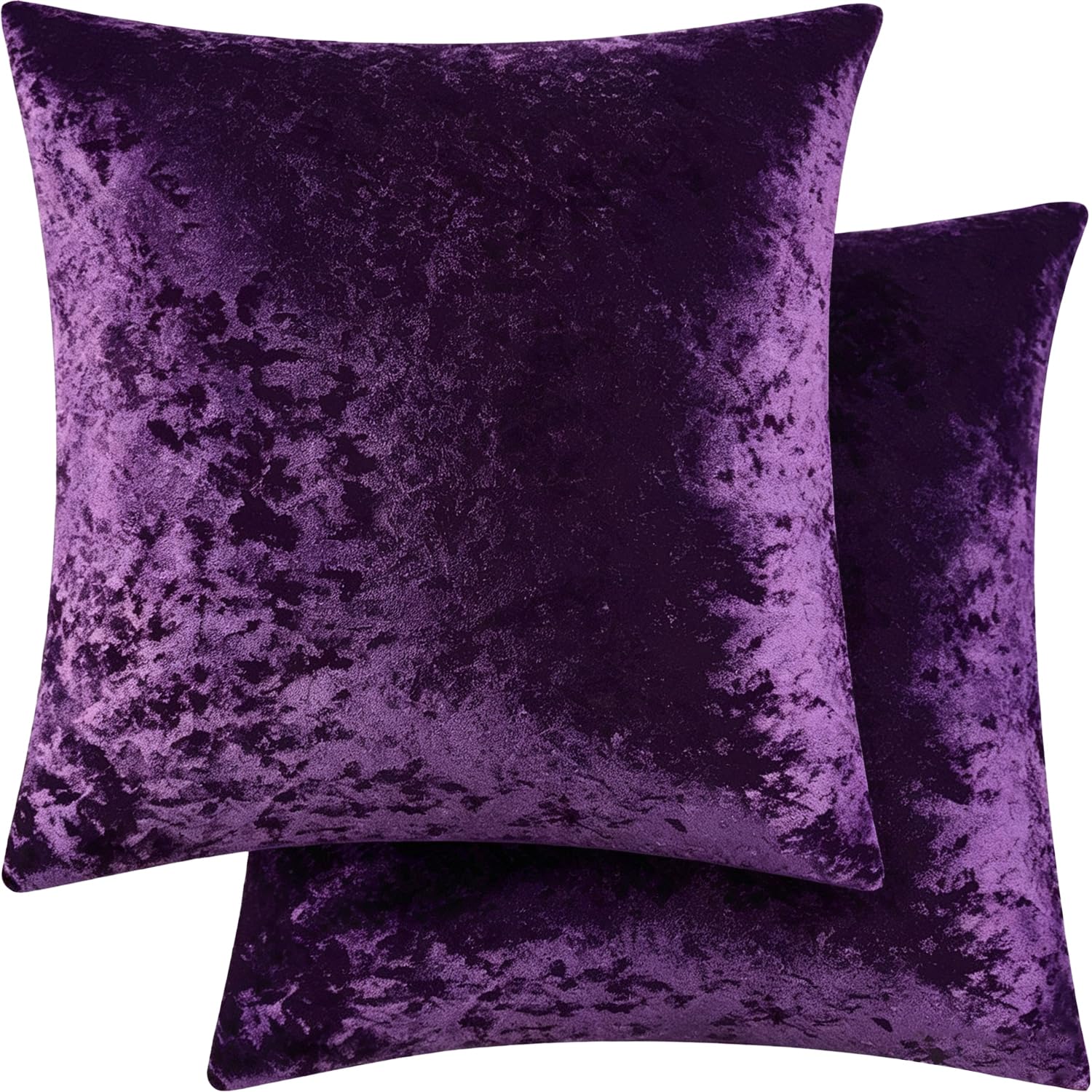 Bunliuys 2 Pack 18x18 Pillow Cover Velvet Pillow Covers, Throw Pillow Covers for Living Room Decorations Throw Pillow Case, Throw Pillow Cover Cushion Cover for Sofa Bedroom Car, Purple — image 1