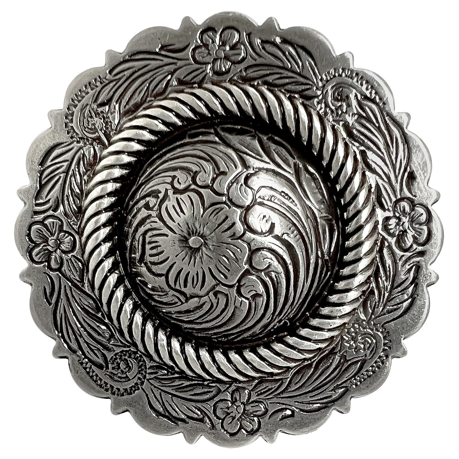 Leather Craft Saddle Headstall Belt Tack 3/4" Antique Rope Edge Concho Screwback Conchos-Pack of 5 pcs