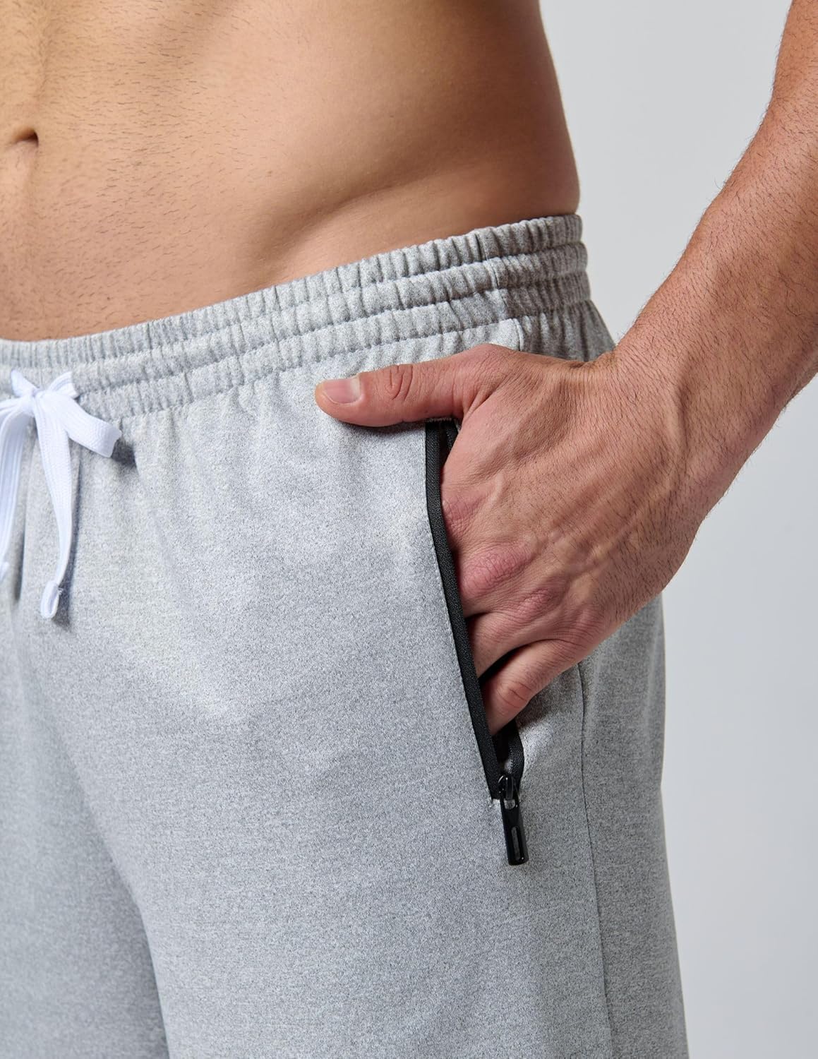 Liberty Imports 3 Pack Mens Sweat Shorts Athletic Casual Jogger Shorts with Zipper Pockets, Terry Performance Tech Activewear - Image 5