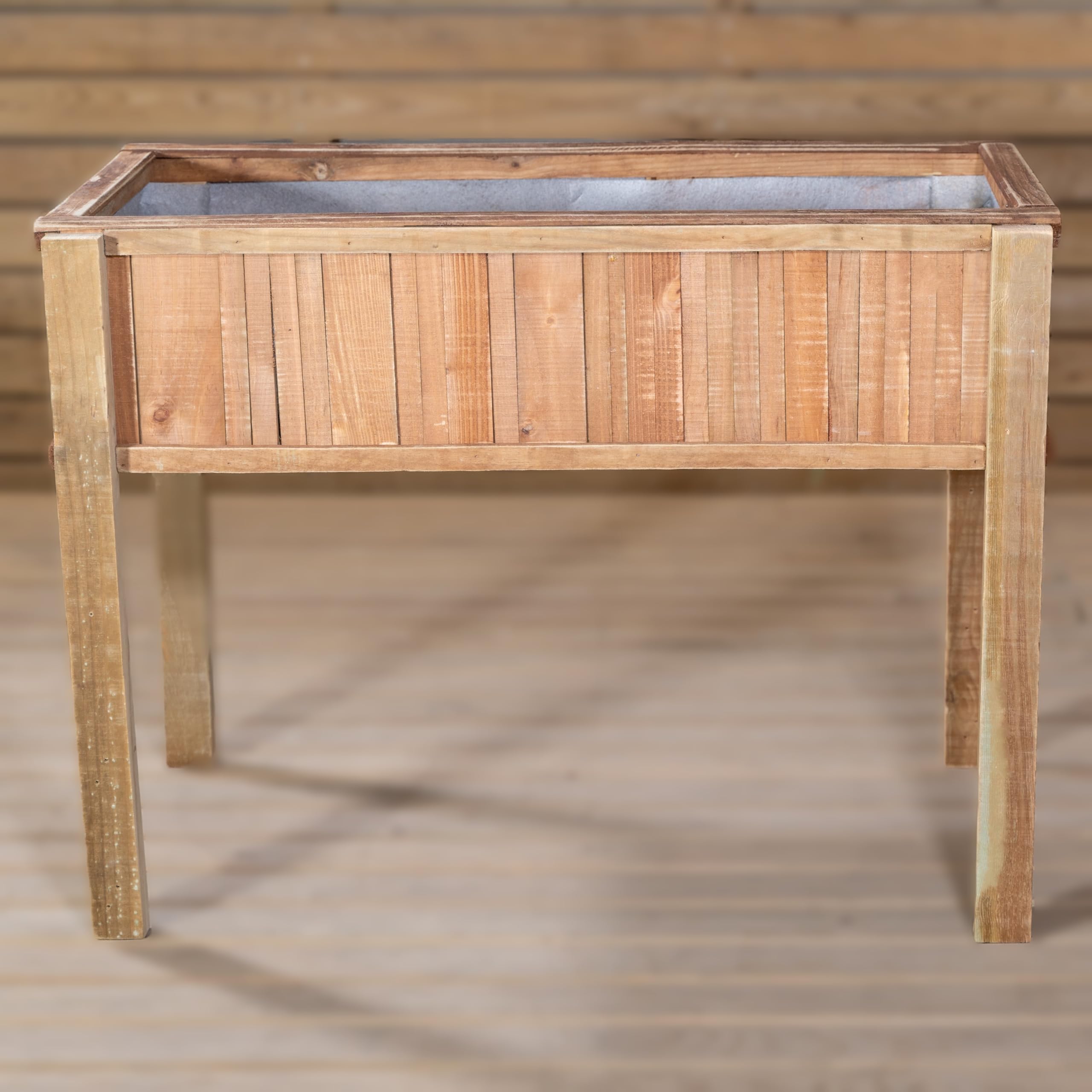Mesa de Cultivo 102X52X74 cm. Huerto Urbano Vintage con Maderas recicladas y Estilo único.VIDAHUERTO