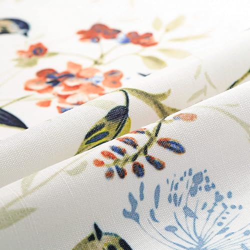 Miniatura 4 de VOGOL Juego de cenefa y cortinas con diseño de pájaros naturales y flores impresas elegantes cortinas de ventana para decoración de sala de estar y