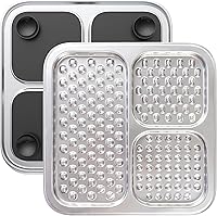 Furlithix Stainless Steel Lick Mat for Dogs & Cats - Large Chew-Proof Slow Feeder Pad with Suction Cups for Anxiety Relief & Grooming