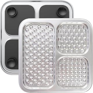 Furlithix Stainless Steel Lick Mat for Dogs & Cats - Large Chew-Proof Slow Feeder Pad with Suction Cups for Anxiety Relief & Grooming