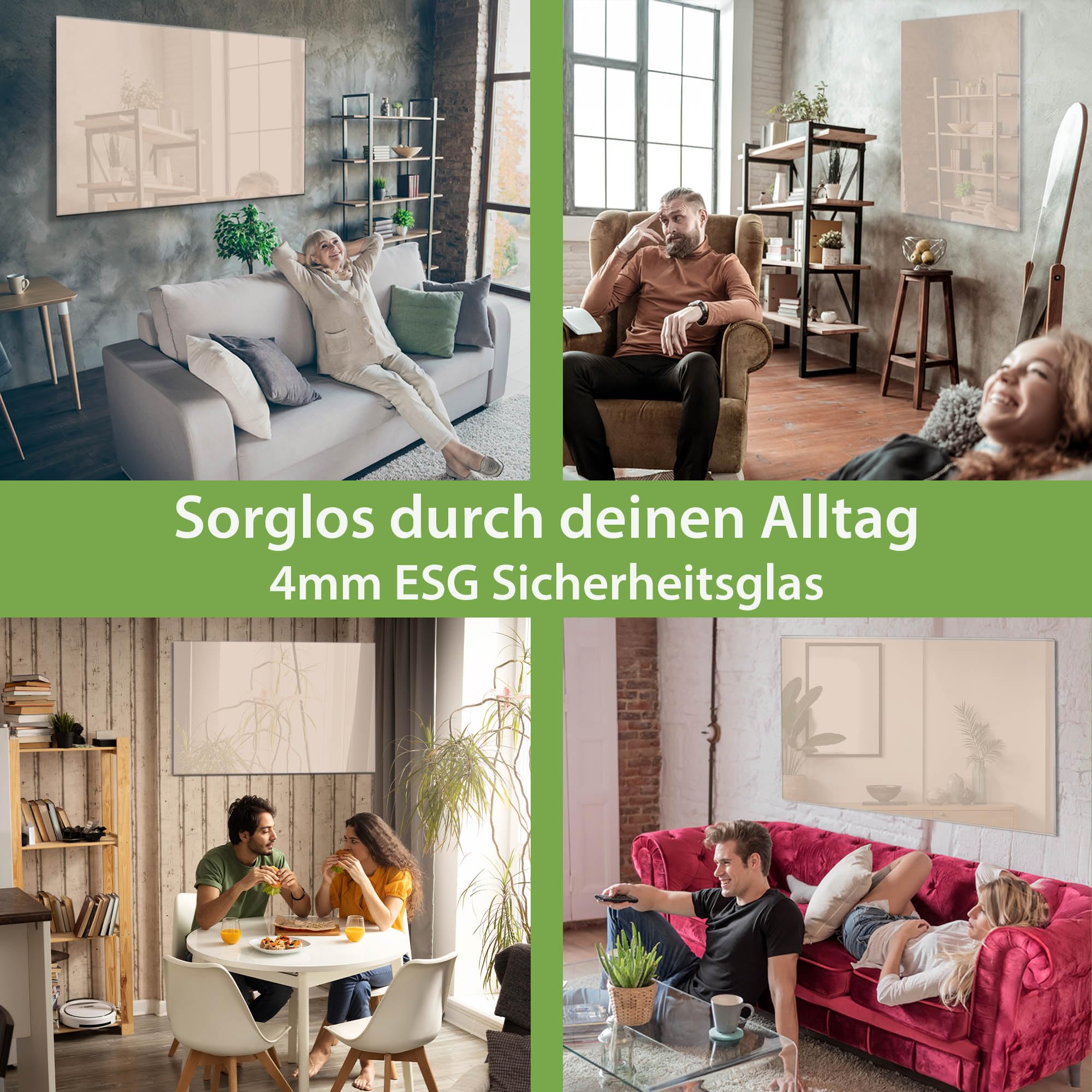 banjado Glas-Pinnwand in 120x80cm für Notizen und klare Farbgestaltung | Magnetisches Memoboard für Notizen, in der Farbe Taupe für ein ruhiges Raumkonzept
