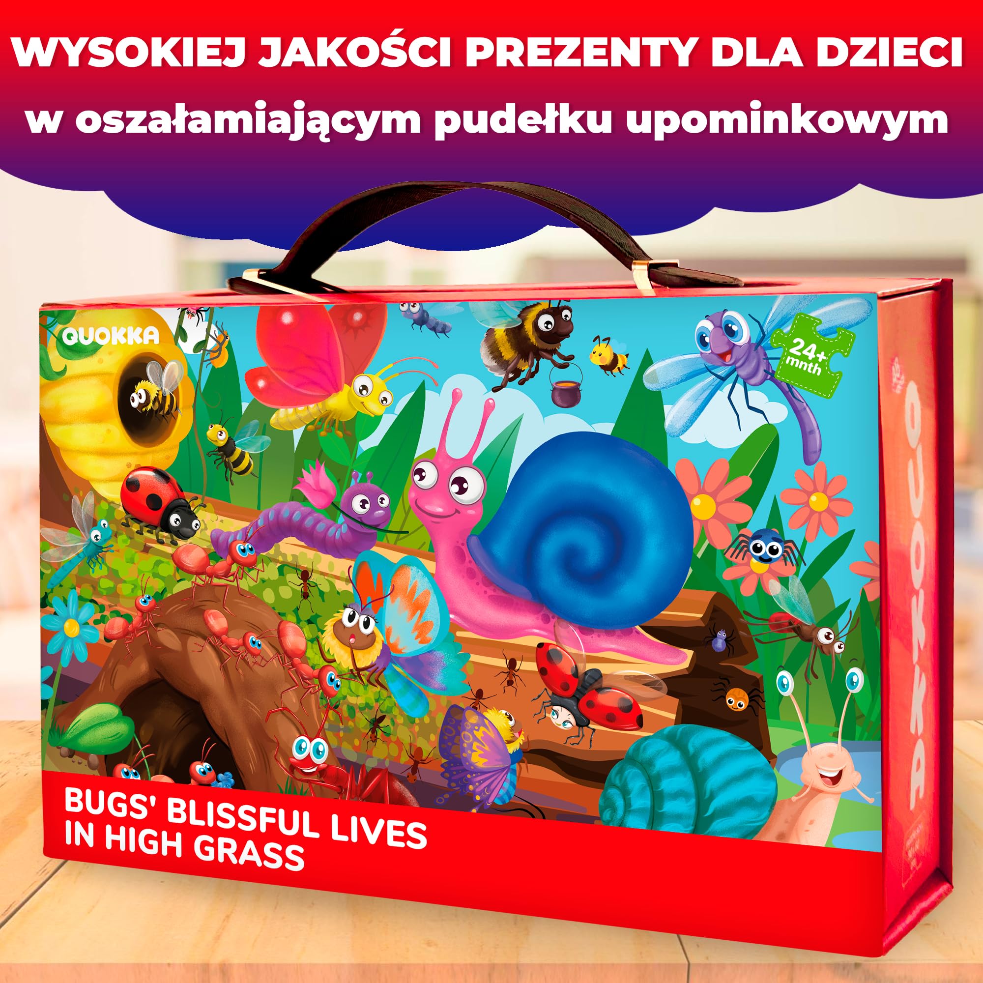 QUOKKA Gigantyczna Układanka Podłogowa Od 3 4 5 – 60 X 90 Cm, 48 Elementów, Puzzle Od 2 3 4 Lat – Duże Zabawki Od 3 4 Lat – Prezent XXL W Kształcie Owada Dla Chłopców I Dziewcząt Od 5 6 Lat