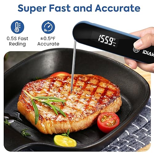 Miniatura 4 de Termómetro digital para carne, termómetro de carne de lectura instantánea con pantalla OLED, IP67 impermeable termómetro de alimentos para cocinar,