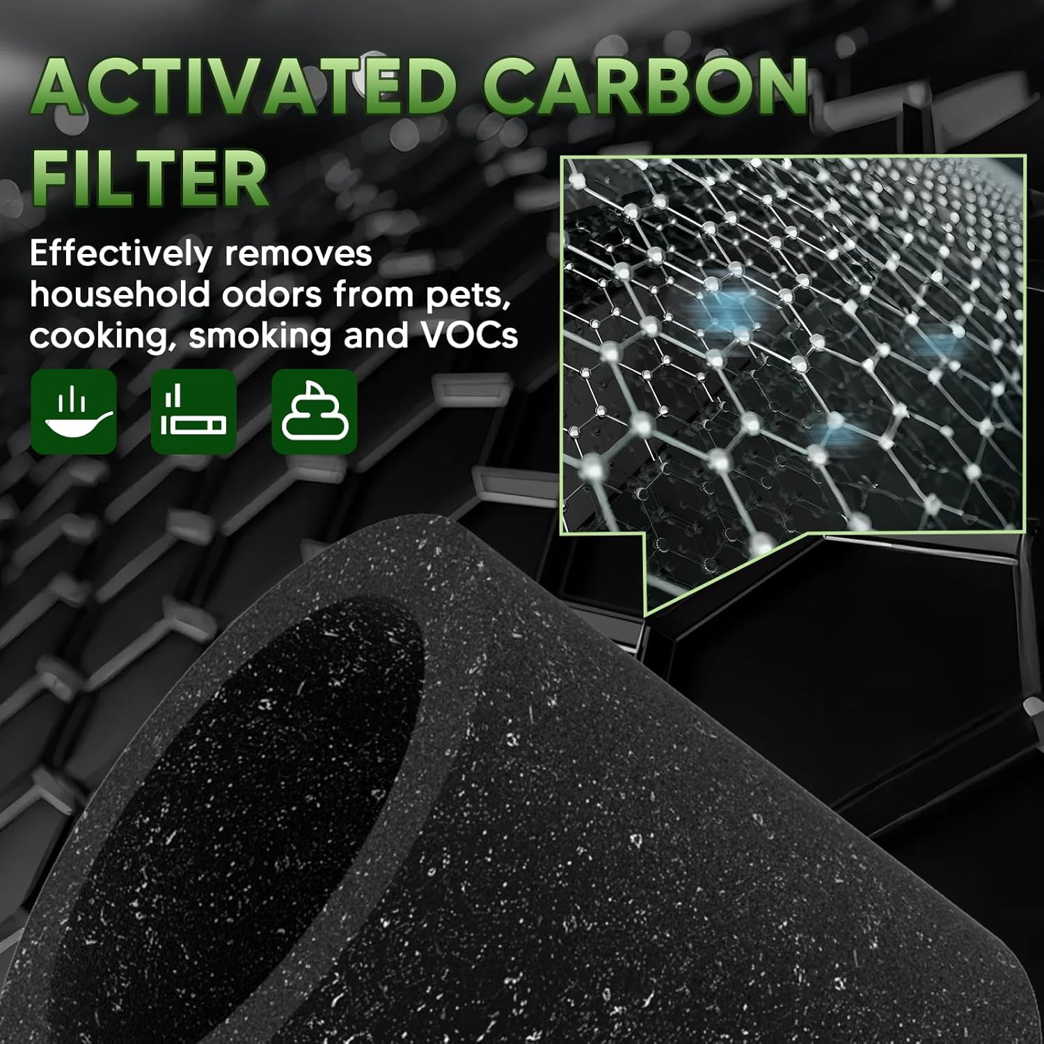 TZ-K1 Replacement Filter Compatible with Tolife TZ-K1 , AROEVE MK01 MK06 MG01JH and FreAire KN6391 Air Purifiers, 3-in-1 H13 True HEPA Filtration, High-Efficiency Activated Carbon Filter, 4 Pack - Image 5