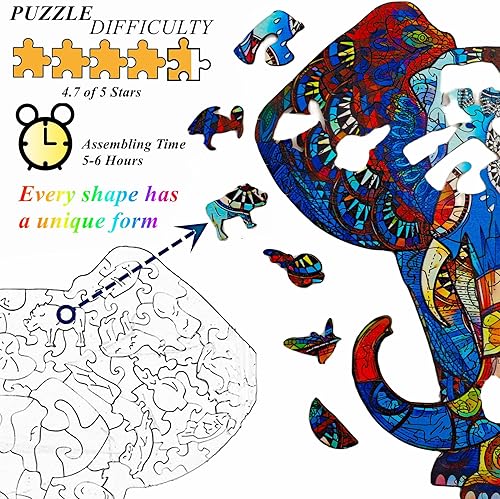 Miniatura 46 de Rompecabezas de madera para adultos, diseño único de animales de lobo zorro, rompecabezas mágico en forma de animales, el mejor regalo para adultos