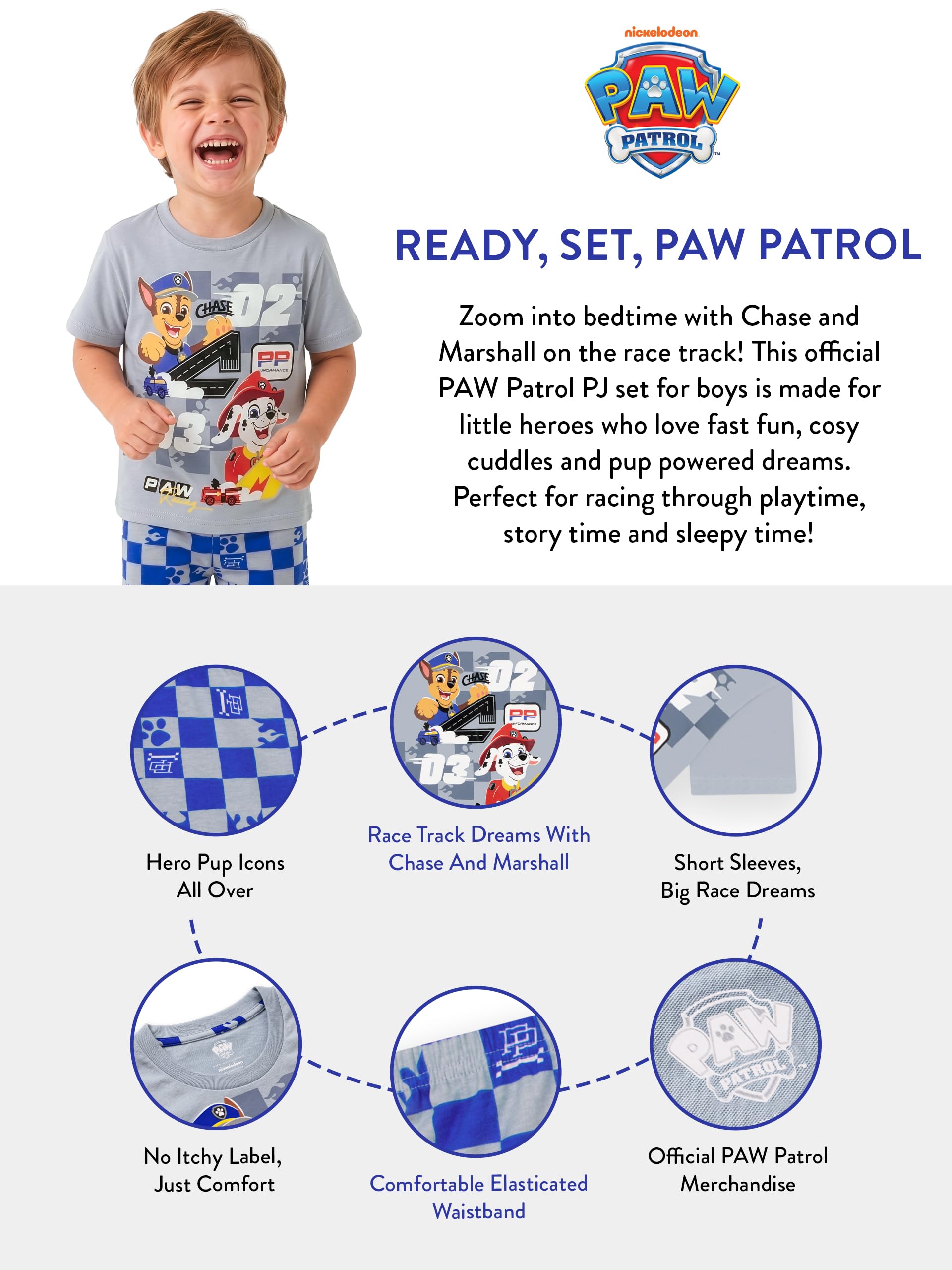 Paw Patrol Pigiama Bambino, Set Pigiama Patrulla Canina con Chase E Marshall, Abbigliamento da Notte Bambini