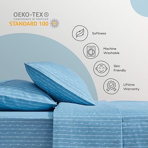 Miniatura 7 de SLEEP ZONE juego de sábanas estampadas para niños, microfibra cepillada, ultrasuave, ligera, para cama twin, para niñas y niños, 3piezas