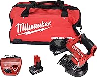 Milwaukee 2529-21XC M12 FUEL Cordless Compact Band Saw Kit - 12V Lithium-Ion, 4.0Ah Battery, Fastest Cut in Unistrut