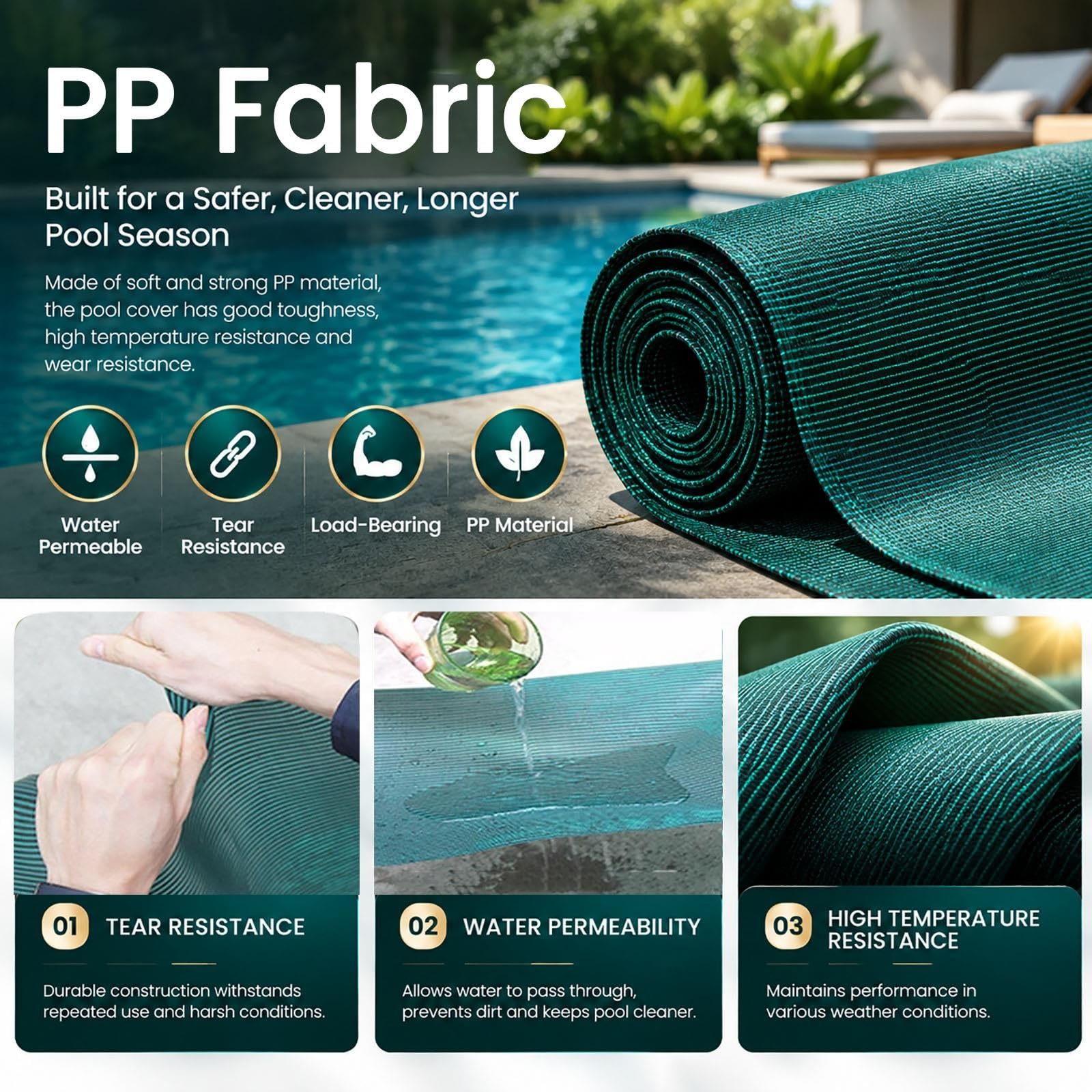 JYHHCYS Cobertor De Invierno para Piscinas Resistente Al Desgarro