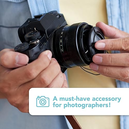 Miniatura 7 de Foto&Tech Correa con tapa para lente de cámara con cuerda elástica, compatible con cámaras DSLR SLR Evil sin espejo universales (x3)