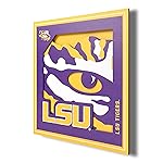 YouTheFan NCAA LSU Tigers 3D Logo Series Wall Art - 12x12