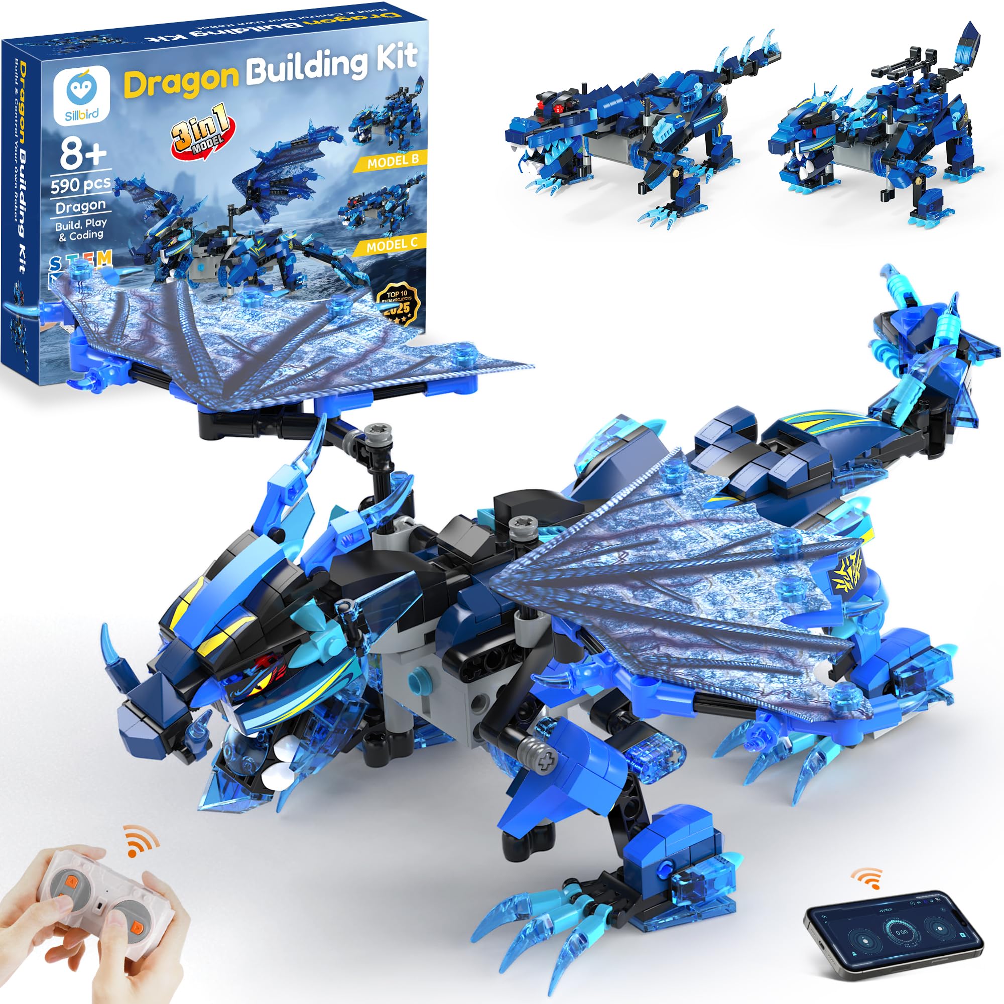 ラディンスギフト2024ブルーブラックコレクション スタイル ロココ セット Amazon.com: Sillbird Dragon Building Kit with Remote Control STEM