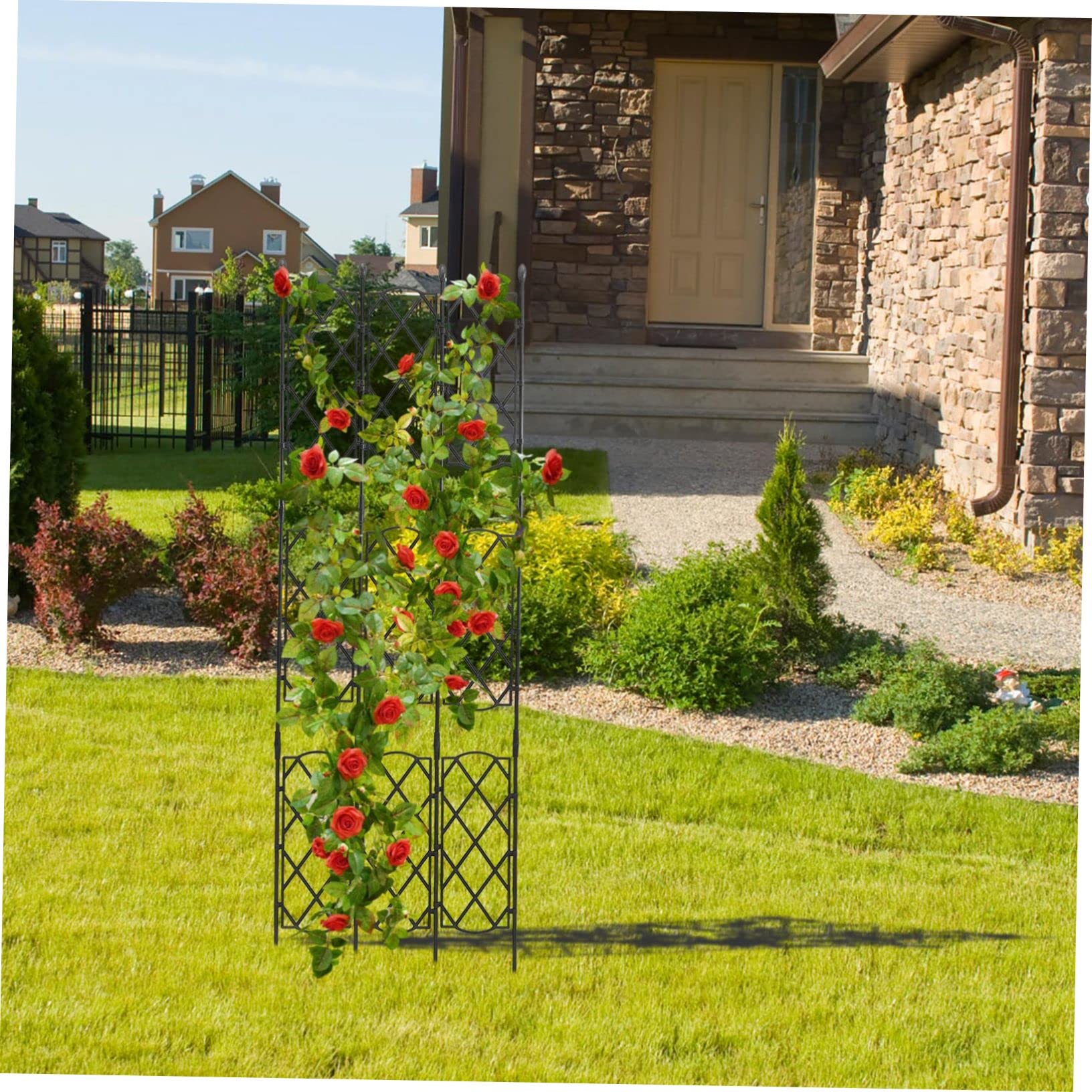 Treillis de Jardin pour Plantes Grimpantes, 1 Set, Acier Plastique